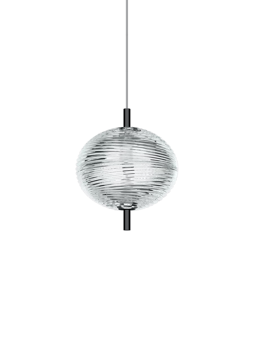 Lodes Lámpara colgante Jefferson pequeña Ø22cm cristal cromo negro LED 2700K 16822-4227