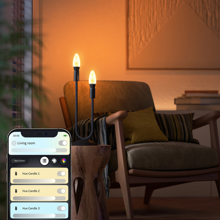 Philips Hue Bombilla vela ámbar White Ambiance E14 5W 871951441180700 350lm - imagen 3