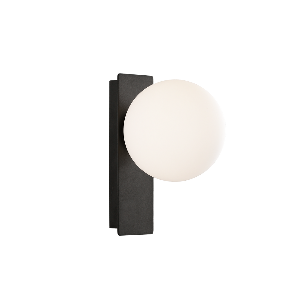 ACB Kin Wall Lamp 16/8169 Textured Black/Opal, LED 8W 2700K 370lm, CRI90, integrated LED A8169191N
