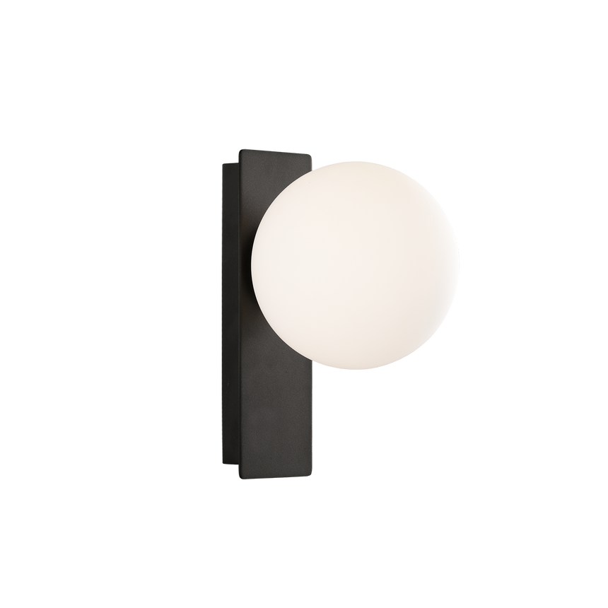 ACB Kin Wall Lamp 16/8169 Textured Black/Opal, LED 8W 2700K 370lm, CRI90, integrated LED A8169191N