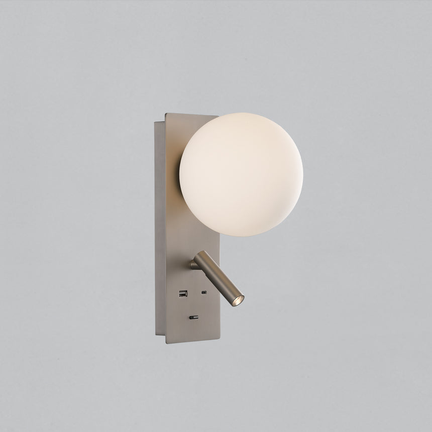 ACB Kin Aplique LED con LED orientable USB USBC níquel mate opal A8169290NM