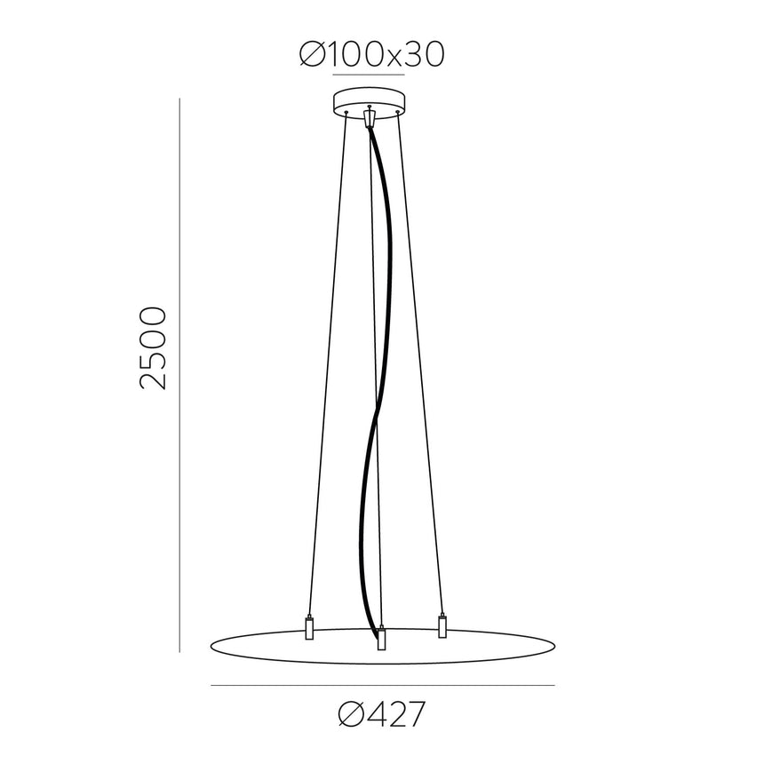 ACB Conjunto Colección 3851/60 blanco texturado 2.5m cable transparent + 3 tensores acero + fijaciones 81CON38516B