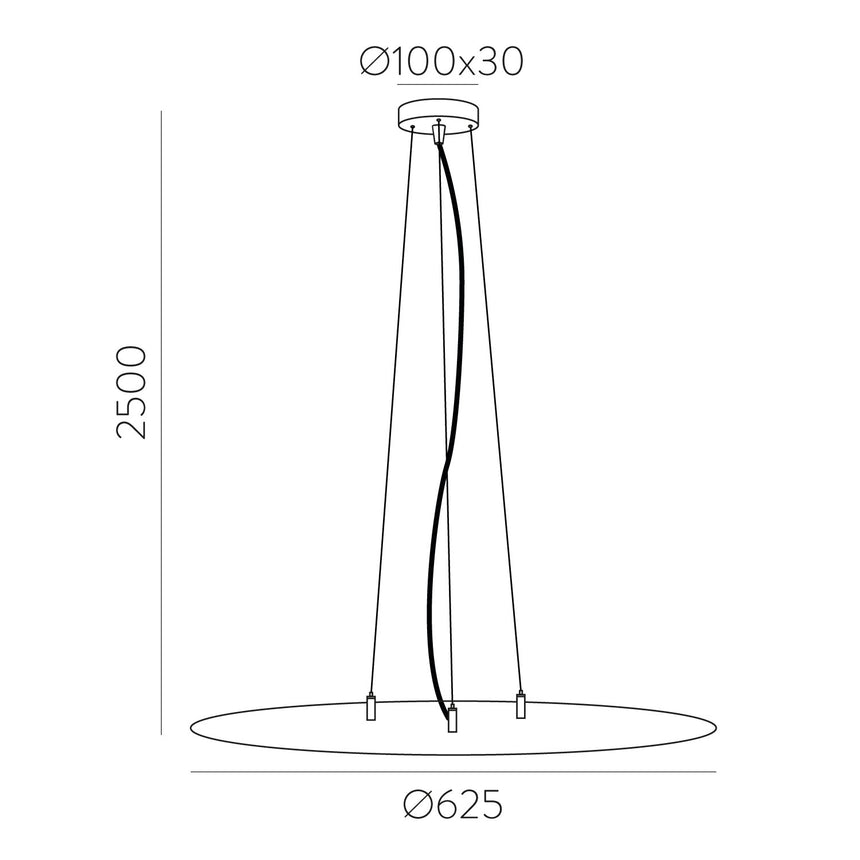 ACB Conjunto Colgante 2.5m blanco texturado cable transparente 3 tensores 81CON38518B
