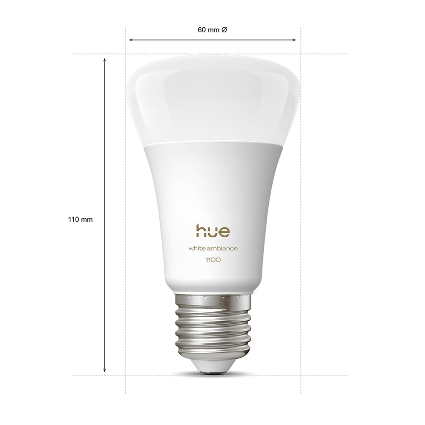 Philips Hue Bombilla White Ambiance E27 8,1W 1100lm (2 uds) 87201
