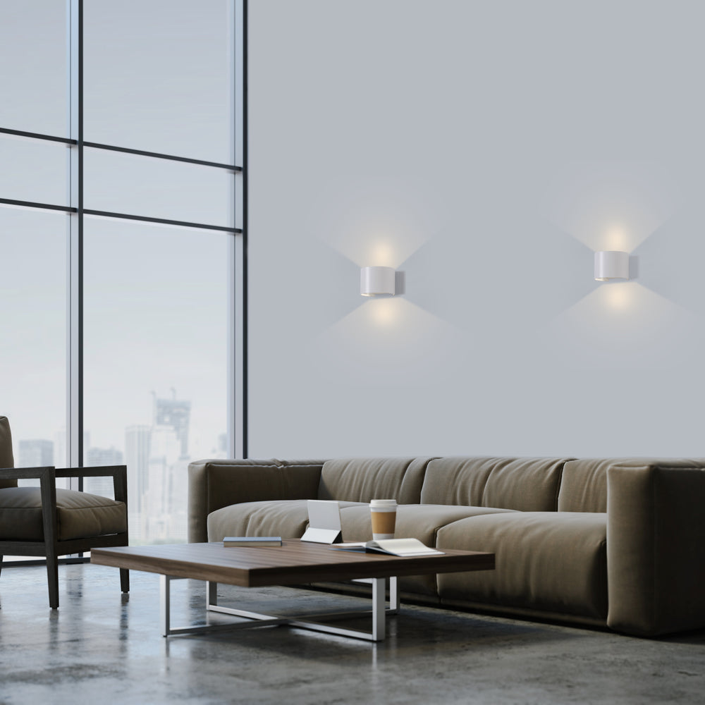 ACB Kowa Wall Lamp 16/2033-14 Textured White, LED COB 2x6W 3000K 850lm, CRI90 IP65 A203310B
