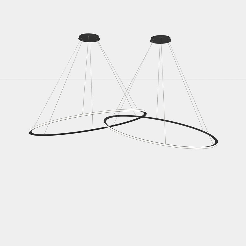 Lámpara de techo colgante LedsC4 Circular Inward 2 Rings Horitzontal grande CD4P-00V9AZOS05