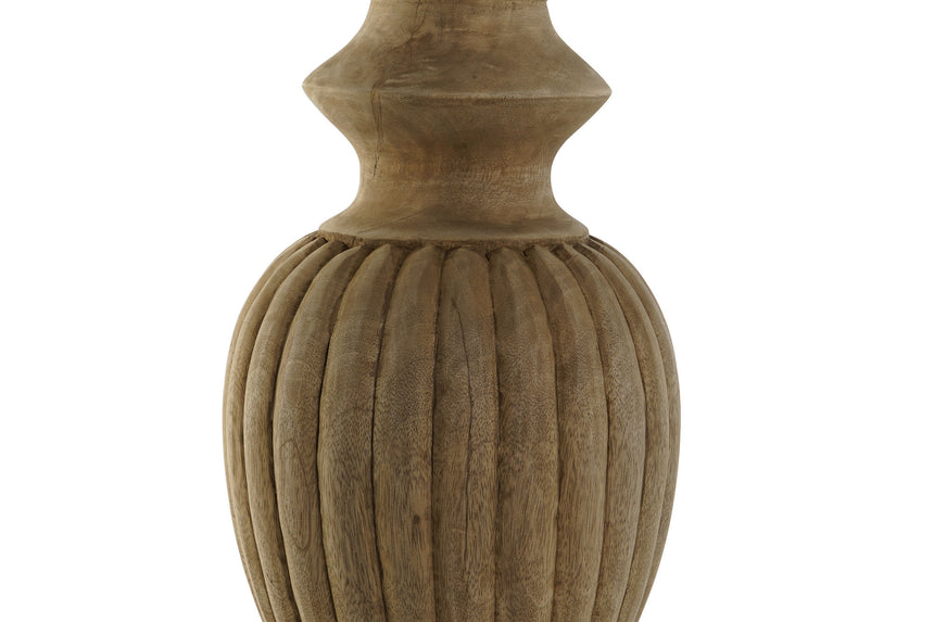 Lámpara de sobremesa madera tallada y pantalla yute 91 cm 216577