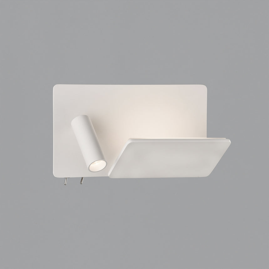 ACB Laika Aplique LED blanco texturado 6W 2700K + 3W 2700K Dos interruptores Orientable Con USB y USBC A3665194BIZQ