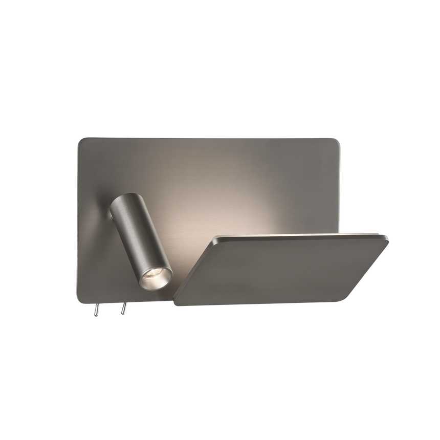 ACB Laika aplique LED niquel mate 6W 2700K 3W 2700K dos interruptores orientable con USB USB-C A3665194NMIZQ