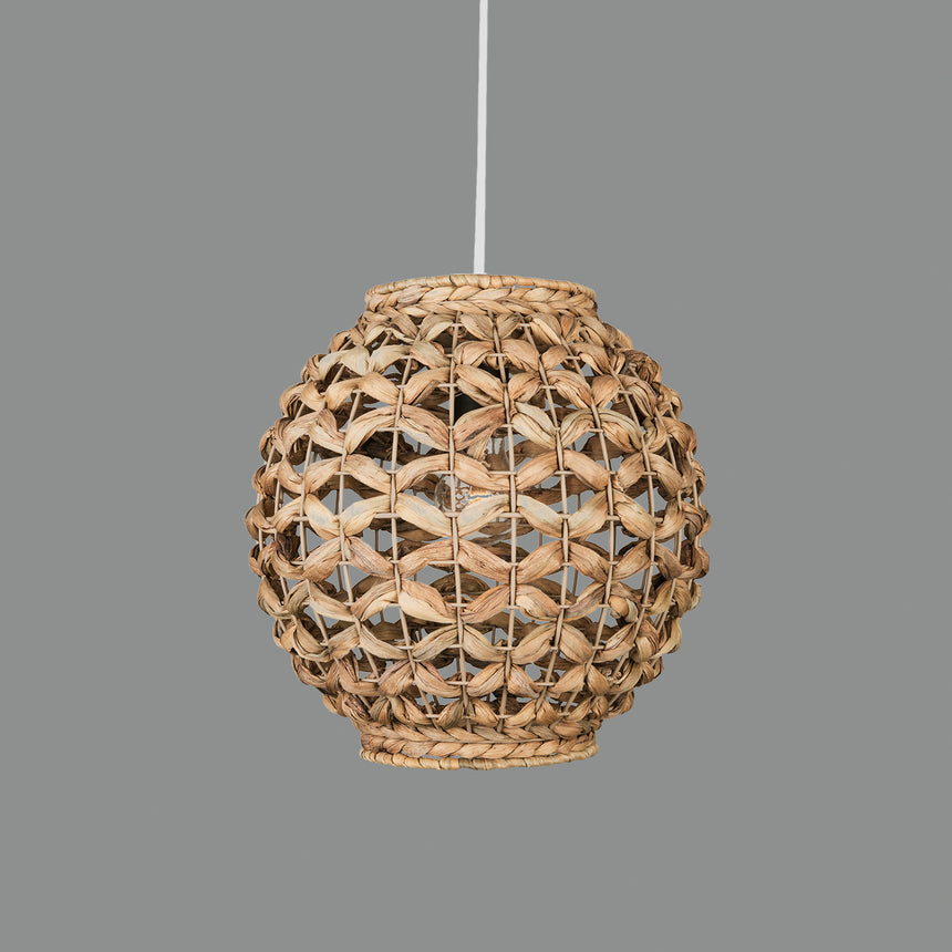 ACB Lennis Lámpara de techo colgante 3928 fibra natural kit blan text LED E27 15W C3928081NA