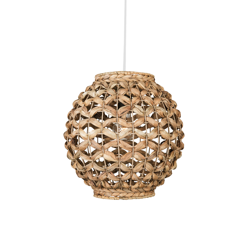 ACB Lennis Lámpara de techo colgante 3928 fibra natural kit blan text LED E27 15W C3928081NA