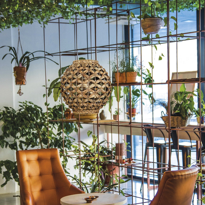 ACB Lennis Lámpara de techo colgante LED Fibra Natural E27 15W C3928082NA