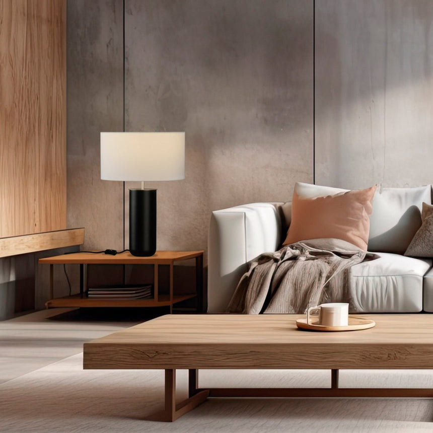 ACB Lindana Sobremesa LED Negro Oro E27 15W interruptor S8194N