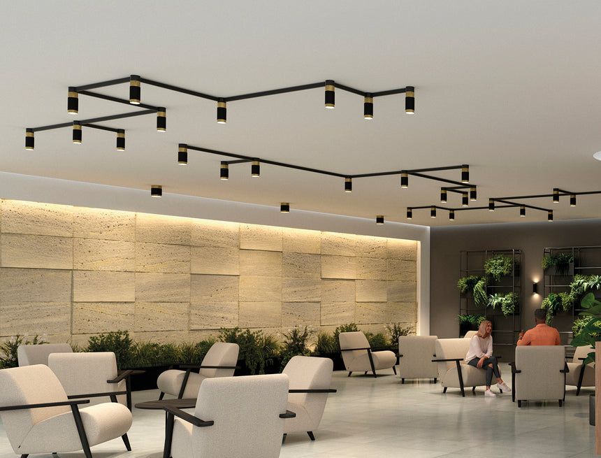 ACB Lux Ceiling Light 3989/10 Technical Gold/Black, 18W COB LED, 3000K, 2130lm, CRI90, Integrated LED P3989100ON