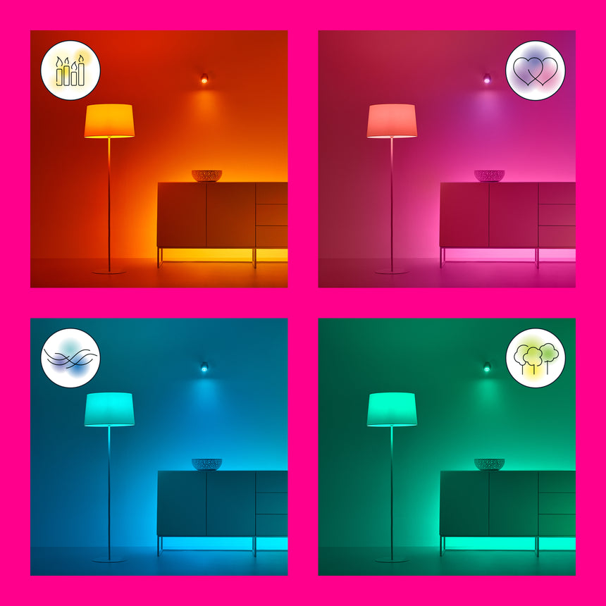 WiZ White and Color Ambiance Lámpara de mesa RGBW 10,5W 800lm (2 uds) 9514554177 - imagen 10 | Philips