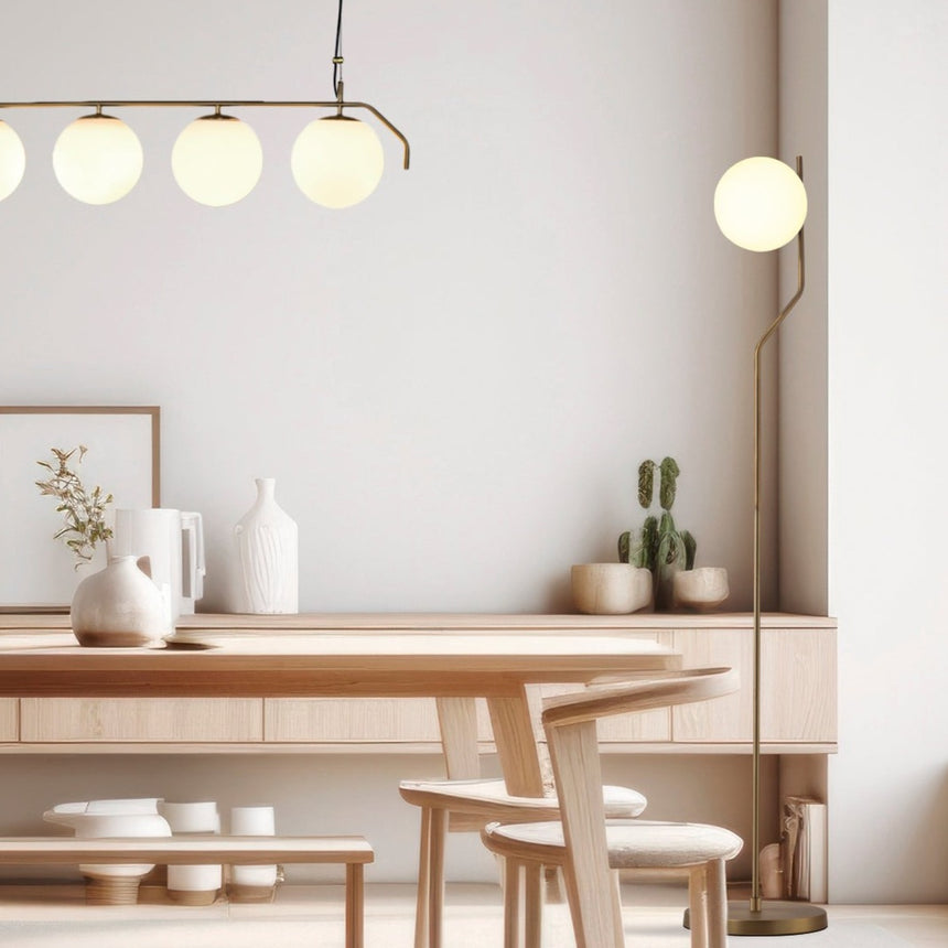 ACB Maui Floor Lamp 8163/1 Opal/Matte Old Gold LED E27 H81631O