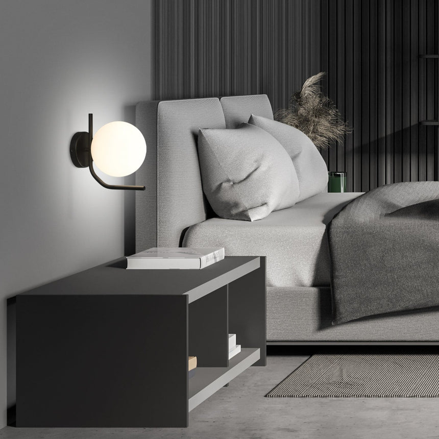 ACB Maui Aplique baño LED Opal Negro E27 15W IP44 A81632N