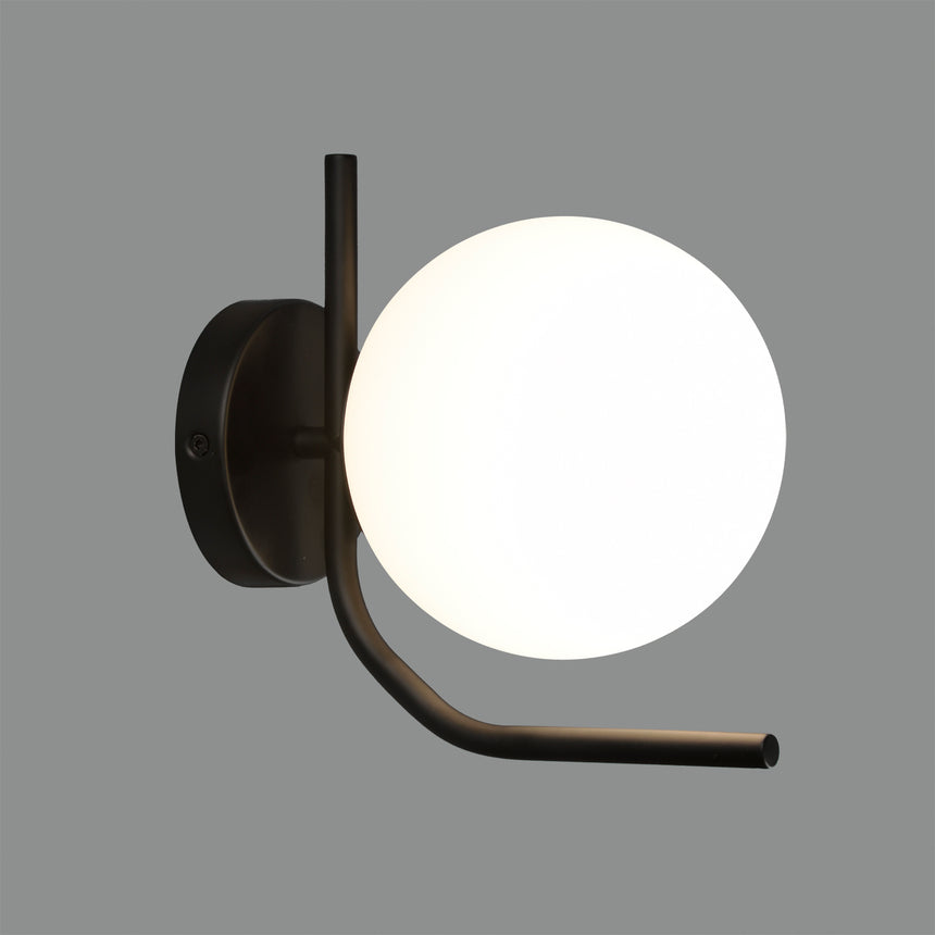 ACB Maui Aplique baño LED Opal Negro E27 15W IP44 A81632N