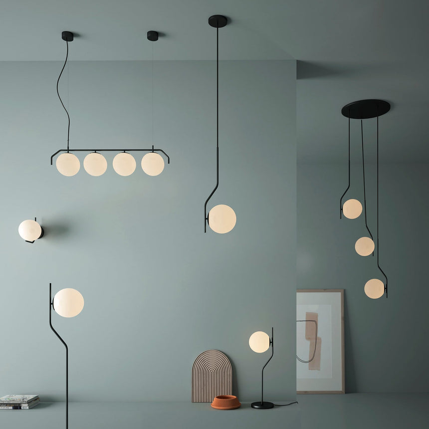 ACB Maui Lámpara de techo colgante opal negro E27 3x C81633N