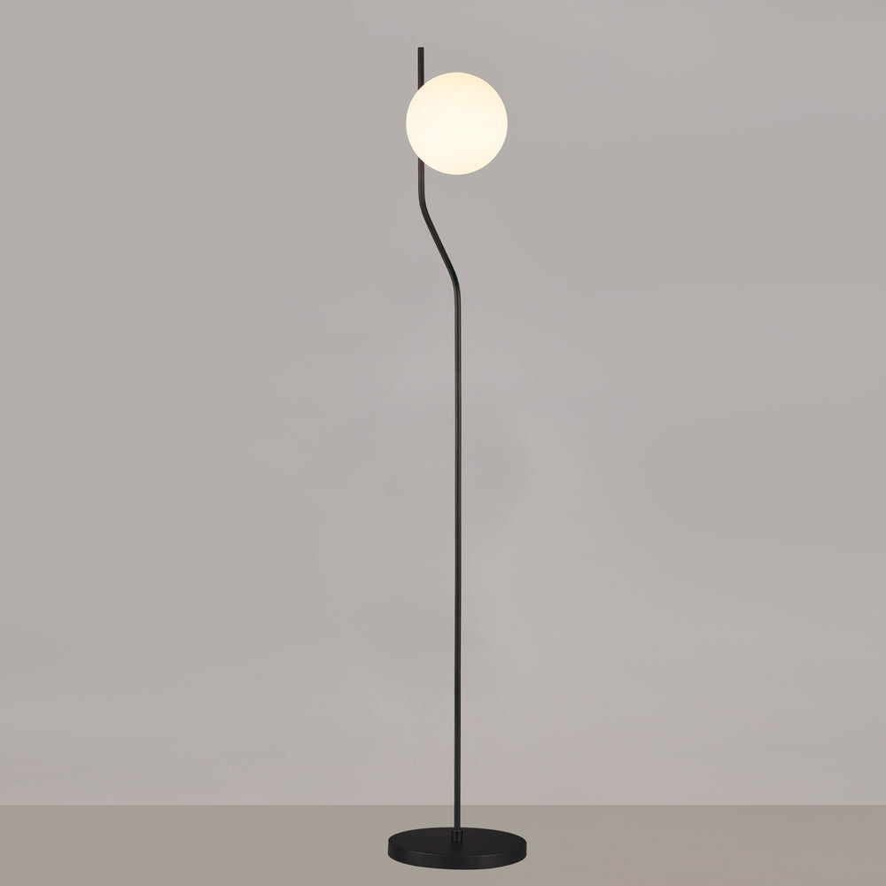 ACB Maui Floor Lamp 8163/1 Opal/Matte Black, LED E27 15W, I, (E27 max. Ø45 mm) H81631N