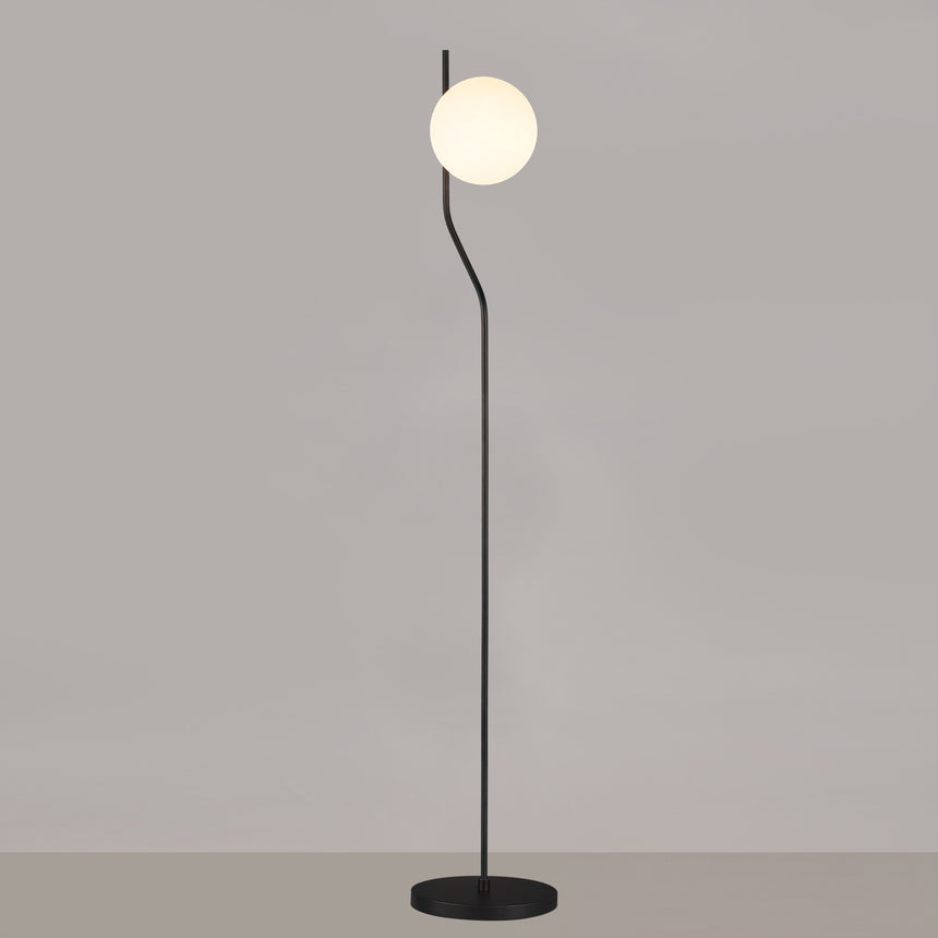 ACB Maui Floor Lamp 8163/1 Opal/Matte Black, LED E27 15W, I, (E27 max. Ø45 mm) H81631N