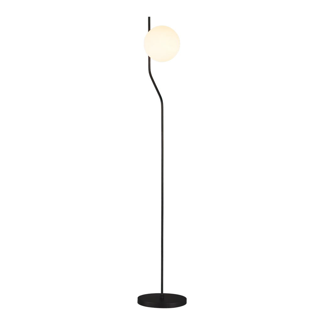 ACB Maui Floor Lamp 8163/1 Opal/Matte Black, LED E27 15W, I, (E27 max. Ø45 mm) H81631N