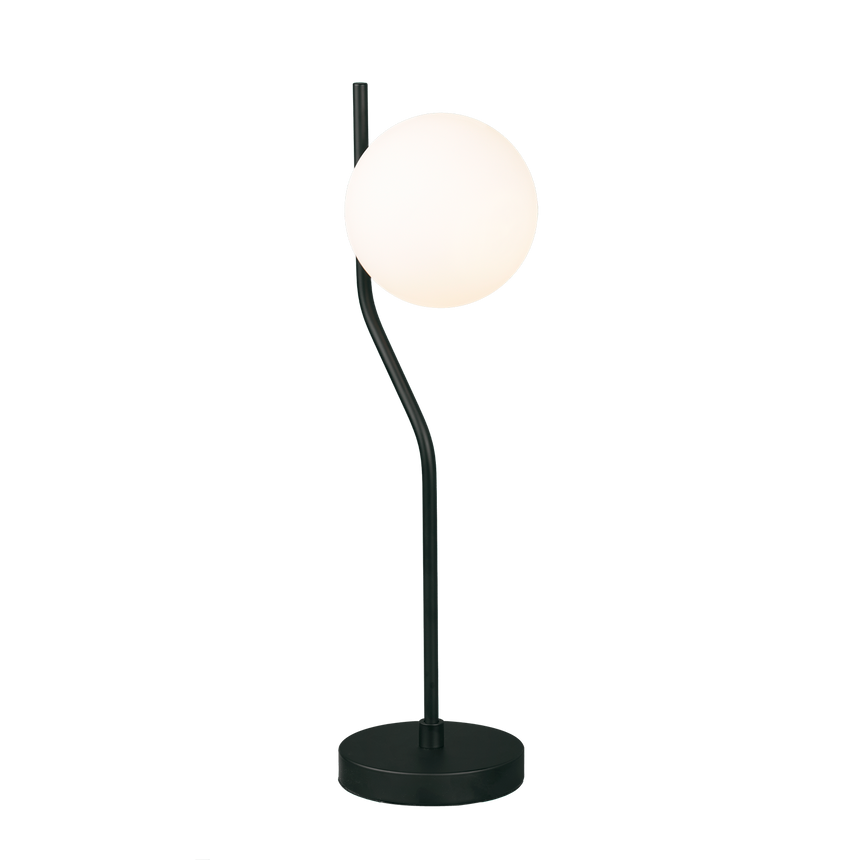 ACB Maui Table Lamp 8163/1 Opal/Matte Black, LED E27 15W, I, (E27 max. Ø45 mm), With switch S81631N