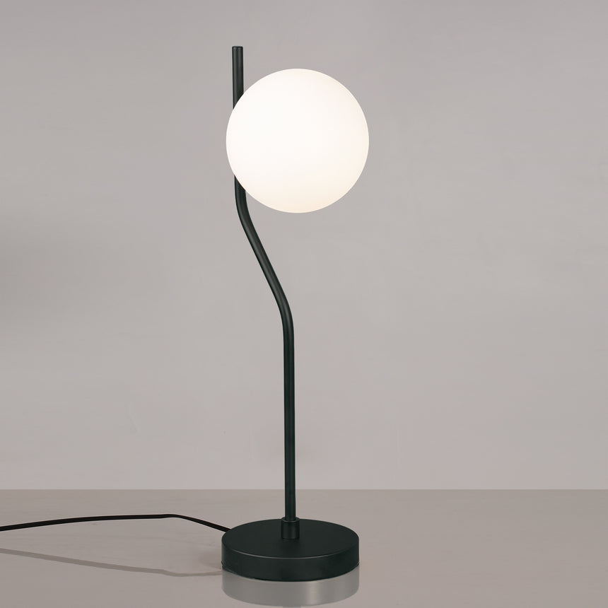 ACB Maui Table Lamp 8163/1 Opal/Matte Black, LED E27 15W, I, (E27 max. Ø45 mm), With switch S81631N