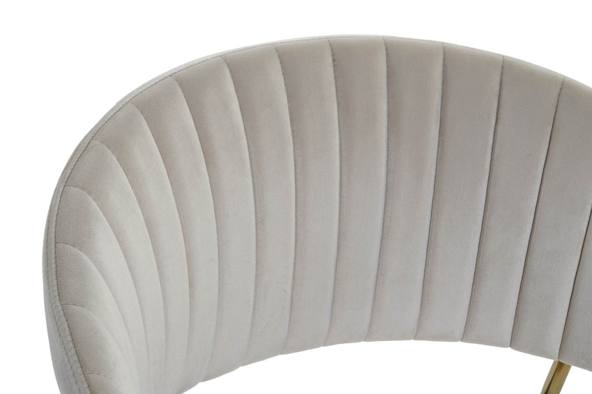 Silla terciopelo greige y metálica dorada 58×53×73 cm 207811
