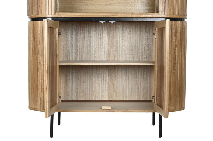 Estantería vitrina alta de madera paulownia 170cm 208695