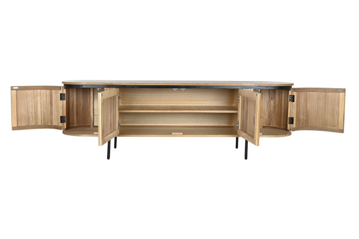 Mueble TV de madera paulownia 4 puertas 180cm 208697
