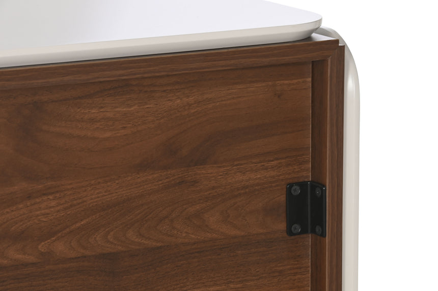 Wooden Buffet Sideboard 183x41.5x80 White Gold 217314