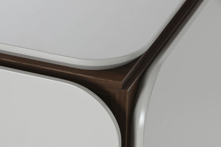 Wooden Buffet Sideboard 183x41.5x80 White Gold 217314