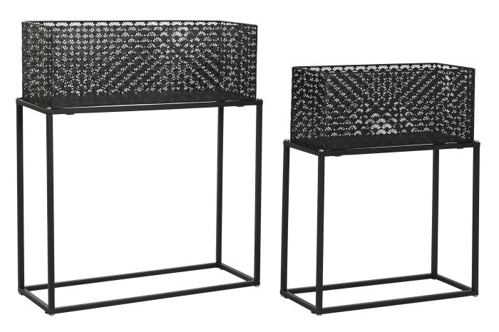 /ITE205976-2 MACETERO SET 2 METAL NEGRO PEQ | ITEM