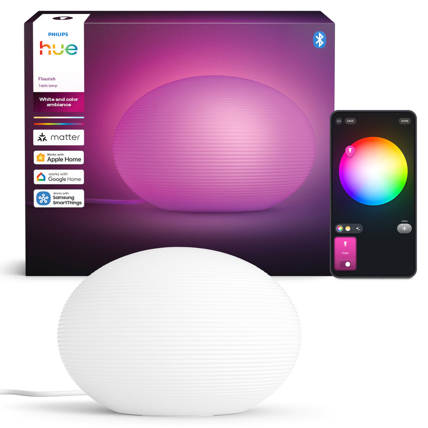 Philips Hue White and Color Ambiance Lámpara de mesa flourish table lamp grafito RGBW 6W 872110311881300