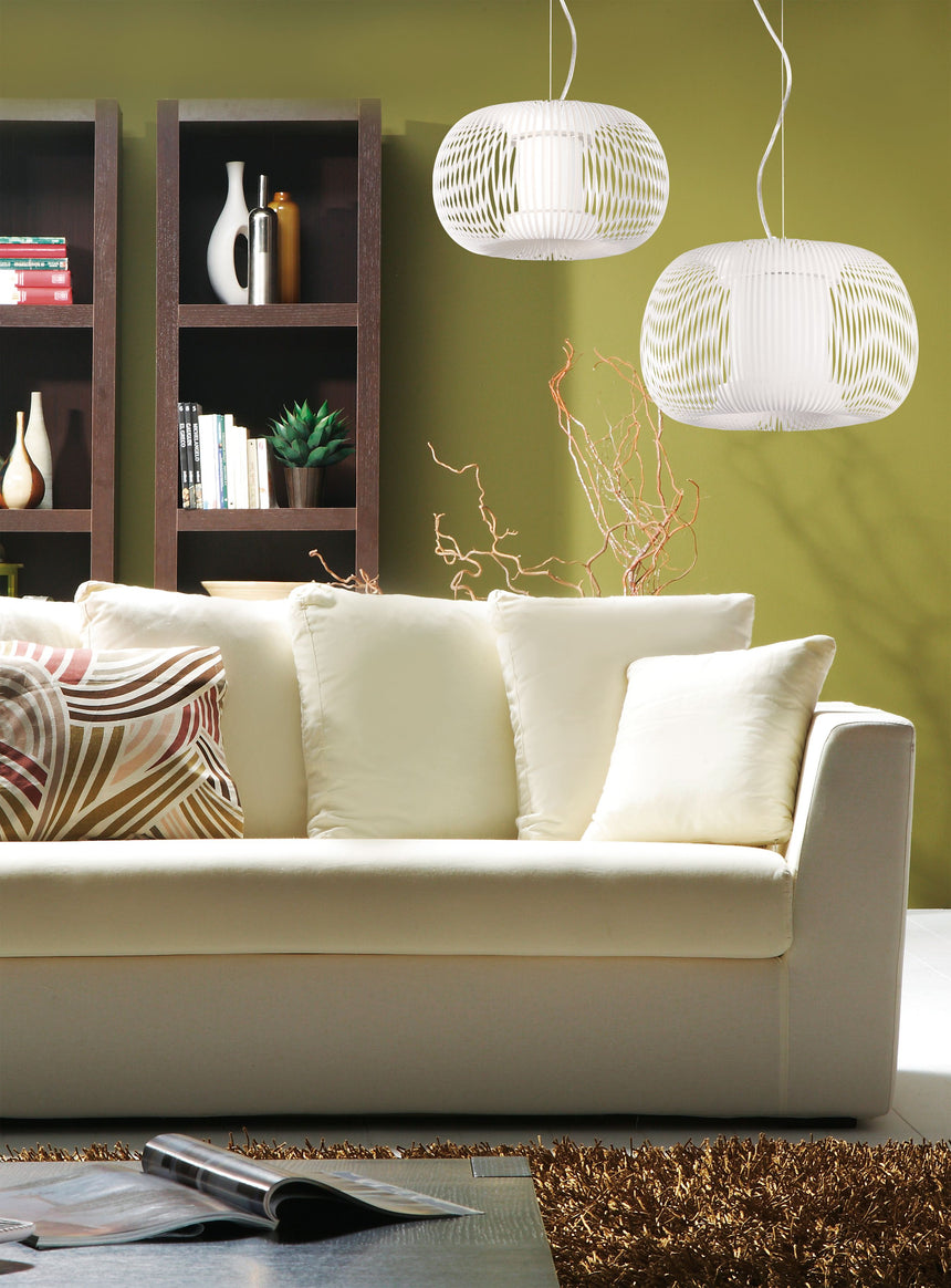 ACB Mirta Lámpara colgante techo LED E27 15W blanco kit blanco text C3055181BB