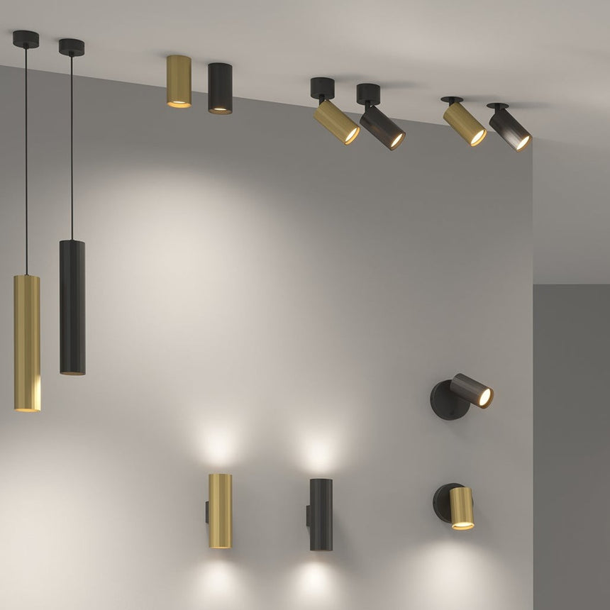 ACB Modrian Spotlight 3951/10 Black/Technical Gold, LED GU10 8W, Adjustable P3951180O