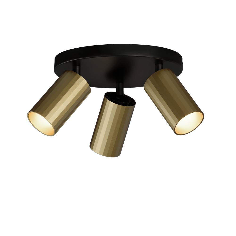 ACB Modrian Ceiling Light 3951/P3 Black/Technical Gold, LED GU10 3x8W, Adjustable P3951280O