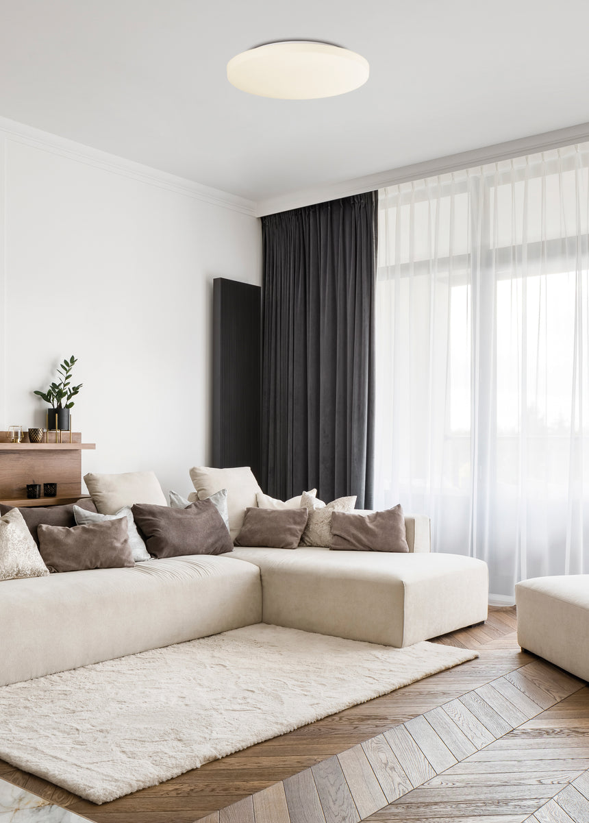 ACB Moon ceiling light 969/35 Opal, LED 24W 2520lm, CRI90 I IP44, integrated LED, Kelvin 2700K-3000K Slide Switch P0969270OP