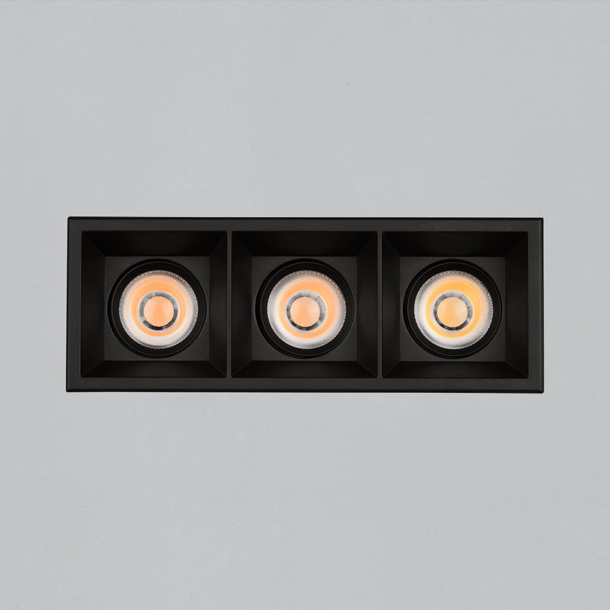 ACB Move Empotrable baño Cuadrado Negro LED COB 3x12W 3000K IP44 E3984103N
