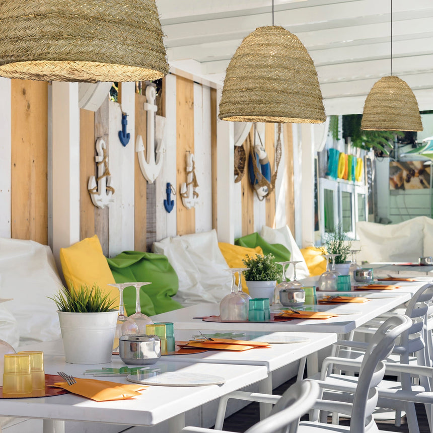 ACB Moyana Lámpara de techo colgante LED rafia natural E27 C392650NA