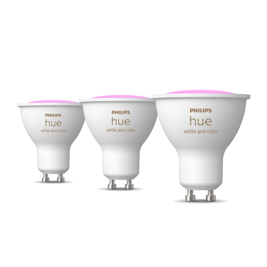 Philips Hue White and Color Ambiance Bombilla dicroica RGBW GU10 4,2W (3 uds) 8720169229877 - vista alternativa