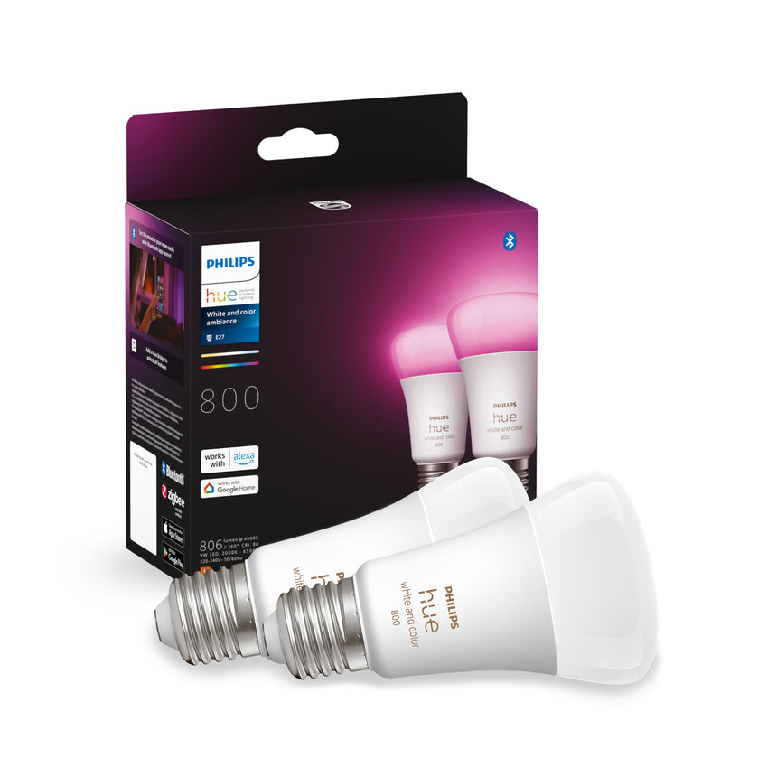 Philips Hue White and Color Ambiance Kit de inicio blanco RGBW E27 9W 806lm (2 uds) 32836500