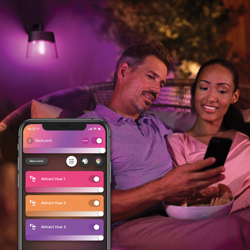 Philips Hue White and Color Ambiance Aplique de pared attract negro RGBW 8W IP44 1746130P7 - imagen 3