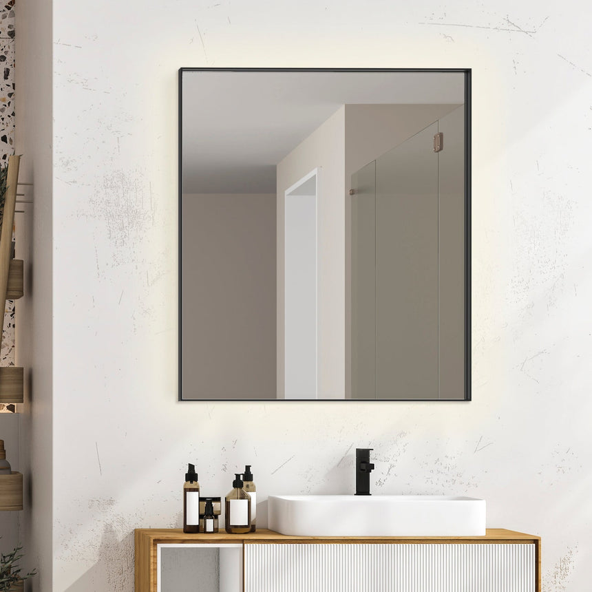 ACB Oristano Espejo baño 71x81cm negro LED A3957000N