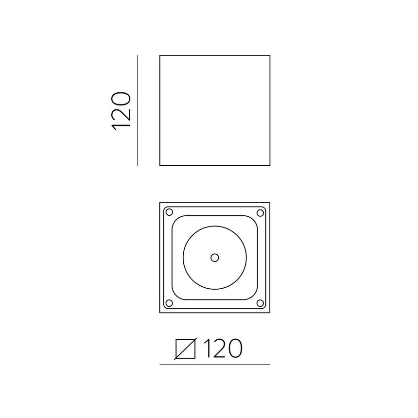ACB Hamal Plafón LED 2081 antracita texturado 10W 3000K IP65 P2081000GR