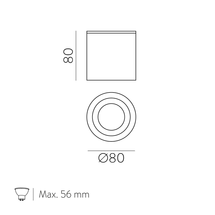 ACB Vanduo Plafón 3467/8 Cromo, LED GU10 8W, CL.II IP65