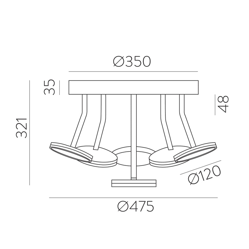 Plafón de techo ACB Corvus negro texturado Ø47cm regulable P3945000NDP - imagen 3