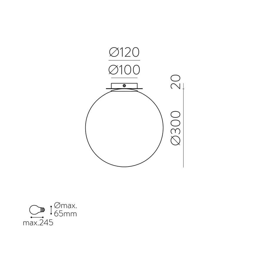 ACB Parma Ceiling Light 3946/30 IP Matt Old Gold/Opal, LED E27 15W, I IP44 P3946180O