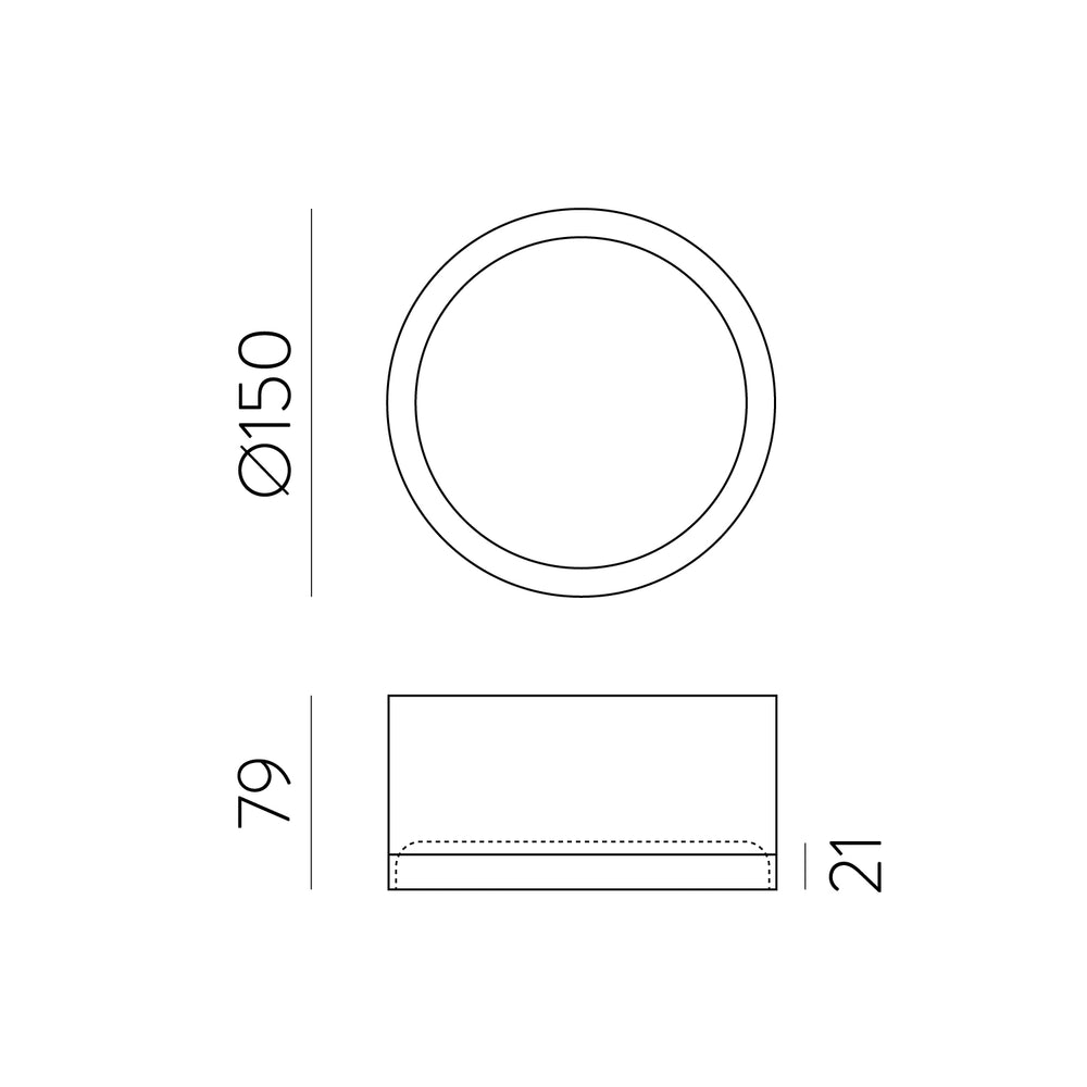ACB Tech Ceiling Light 3987/15 Textured Black, 18W 3000K 2200lm LED, CRI90 IP44, Integrated LED, Microprismatic Diffuser P3987100N
